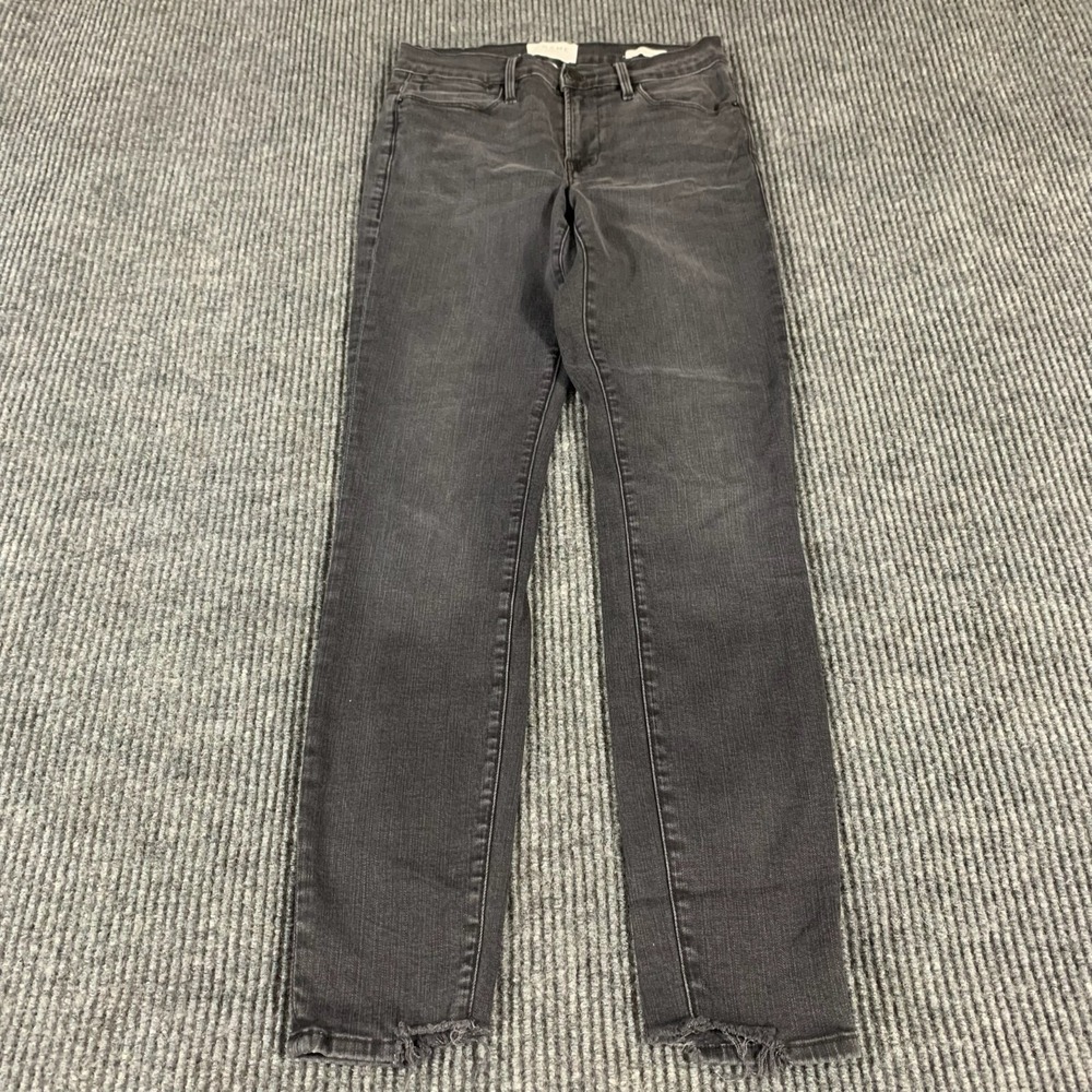 Frame Jeans Womens 26‎ Gray Le High Skinny Stretch 26x28 Fringe Mid Rise Comfort